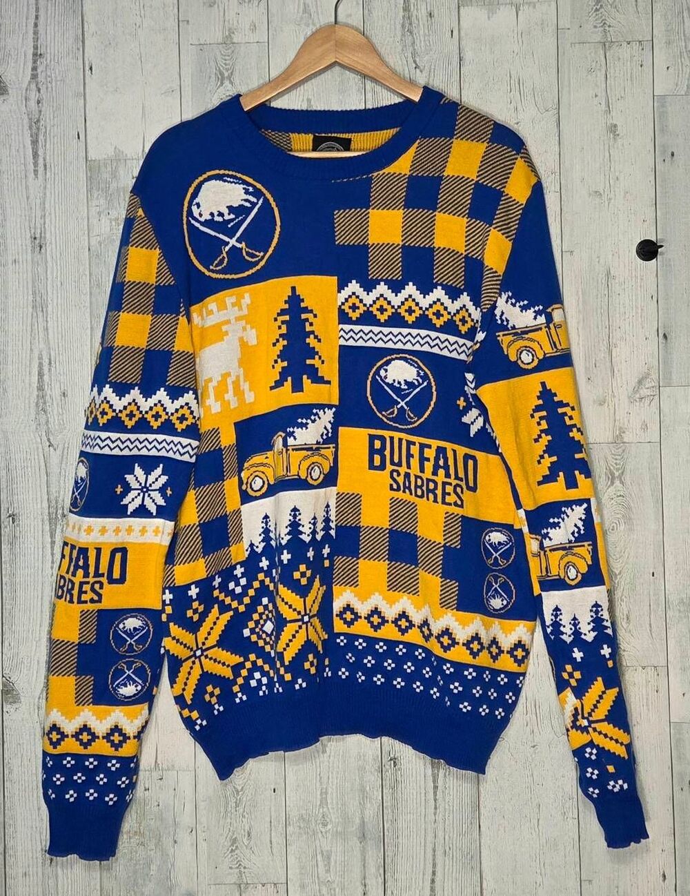 FOCO NHL Licensed Buffalo Sabres Hockey Ugly Christmas Sweater Sz. L